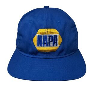NAPA Snapback Hat Blue OSFA Adjustable Embroidered Vented Holes 6 Panel Tex Kap